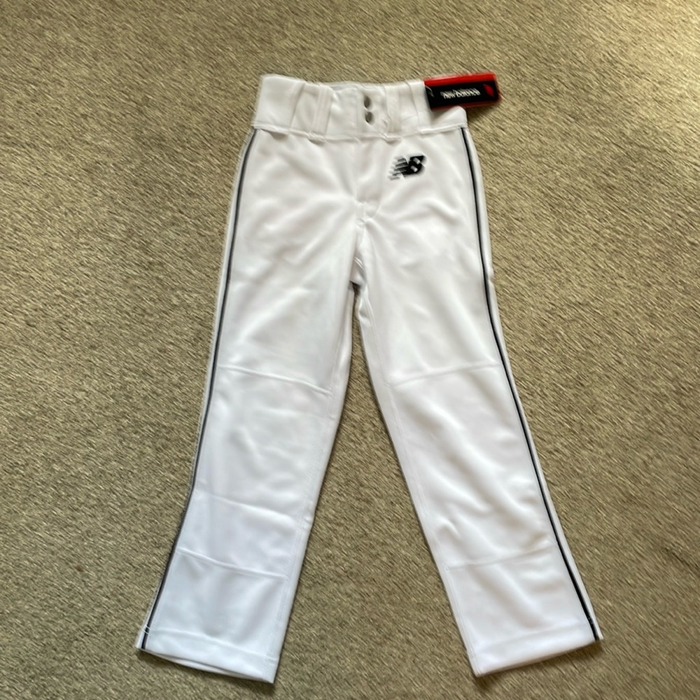 New Balance White with Black Piping Baseball Pants XS